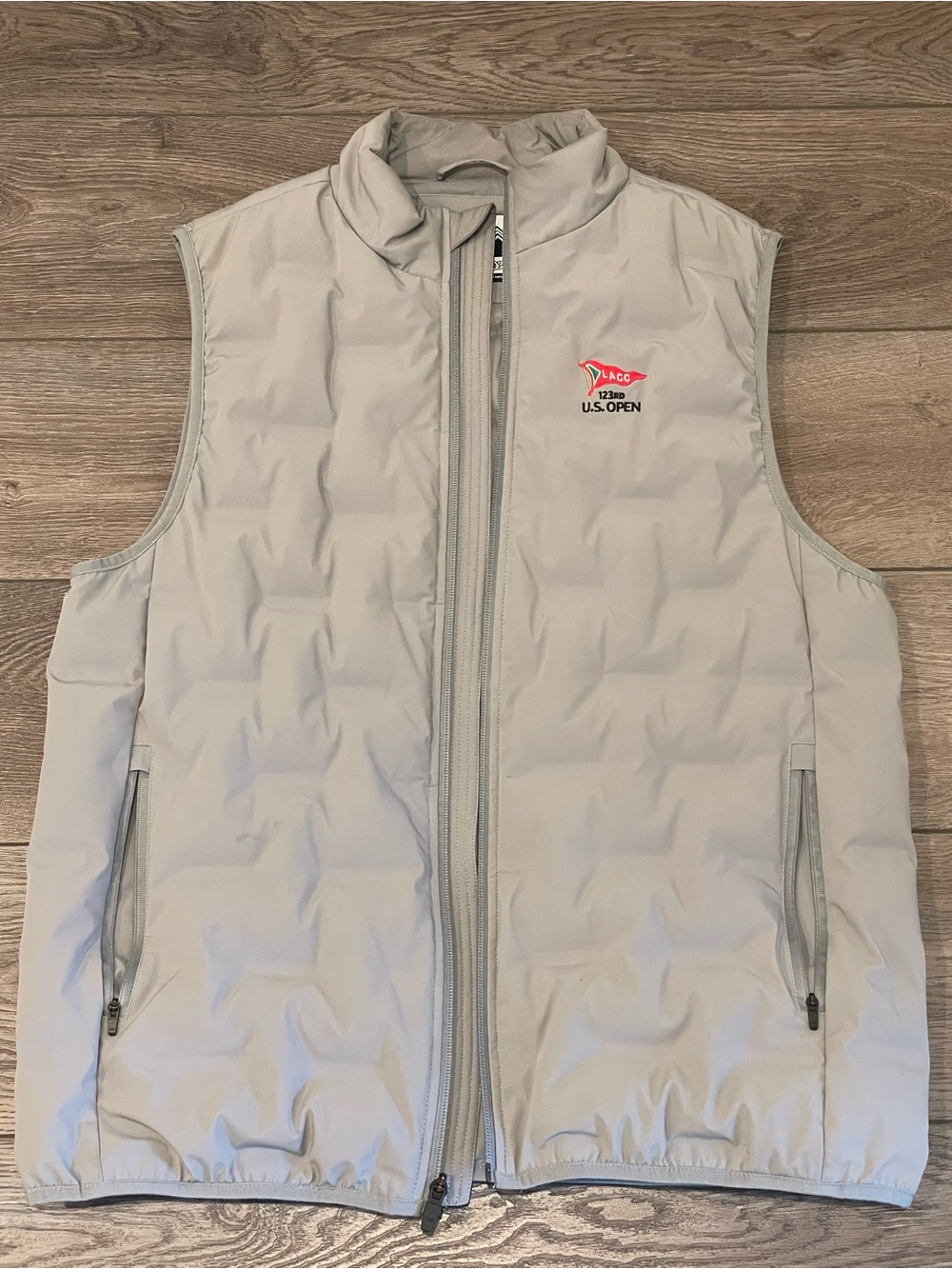 Light Gray Golf Quilted Vest with U.S. Open Logo (123rd at Los Angeles CC)